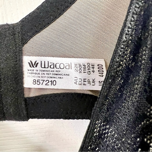 NWT WACOAL Visual Effects Minimizer Underwire Black Lace Women's Bra 44F (3D) - Picture 5 of 10